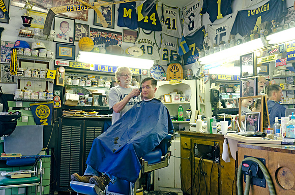 The front of the barber shop