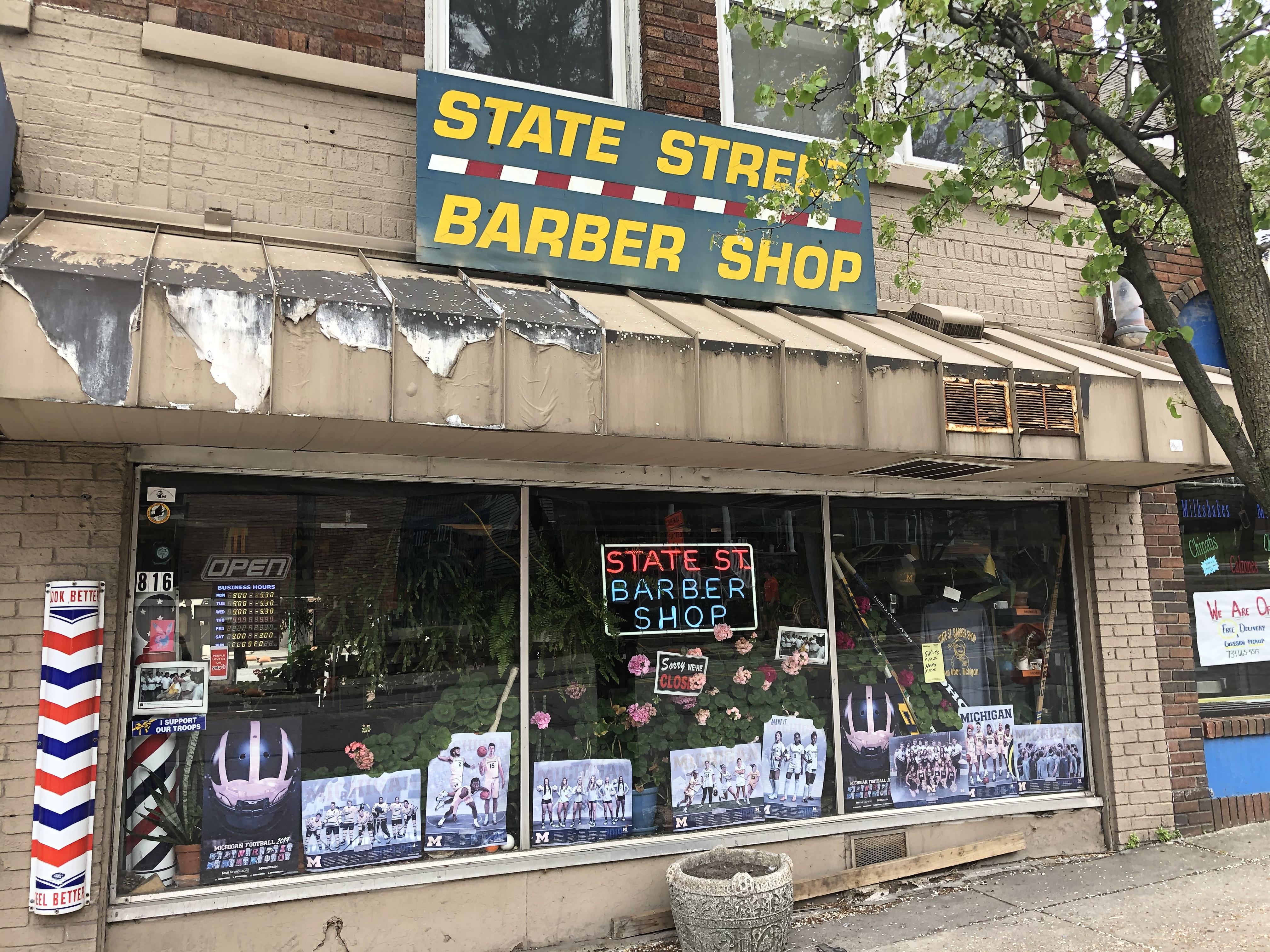 The front of the barber shop